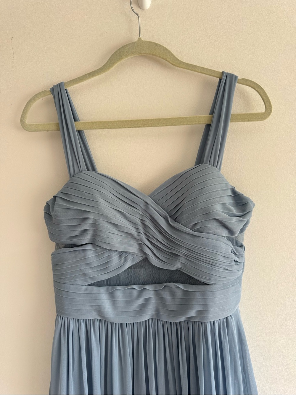 Birdy Grey Dusty Blue Pleated Chiffon Bridesmaid Dress